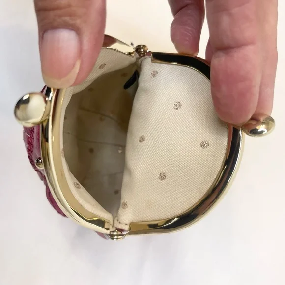 Kate Spade Rare Vintage Hedgehog Leather Coin Purse Berry Pink Collectors Item - Picture 10 of 10